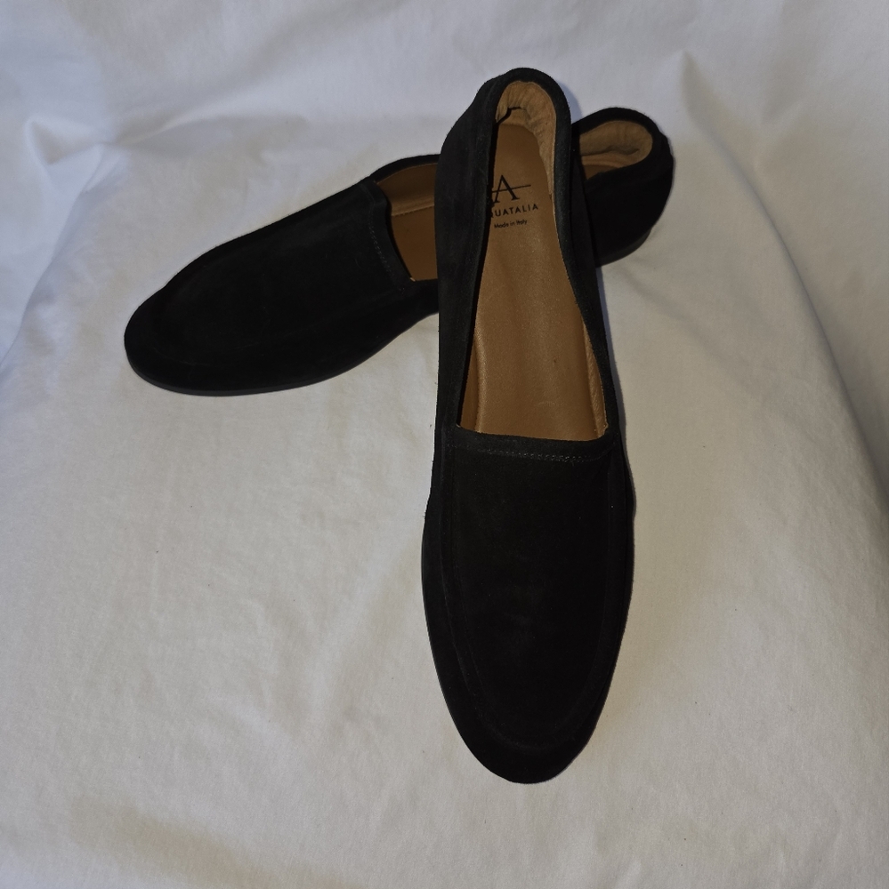 Aquatalia Suede Leather Loafers Made in Italy